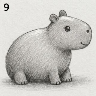 Capivara desenhado a lápis