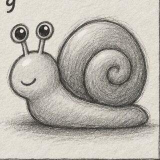 Caracol desenhado a lápis