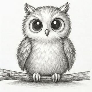 Coruja desenhado a lápis