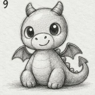 Dragãozinho desenhado a lápis