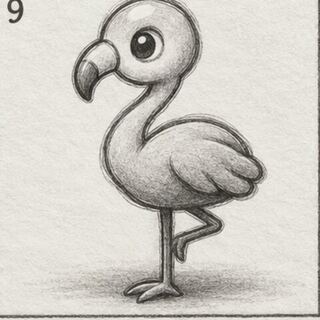 Flamingo desenhado a lápis