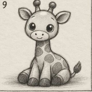 Girafa desenhado a lápis