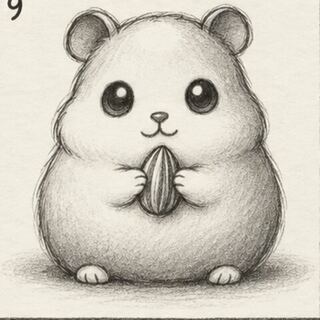 Hamster desenhado a lápis