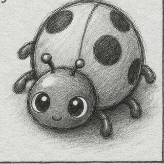 Joaninha desenhado a lápis