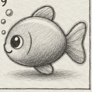 Peixinho desenhado a lápis