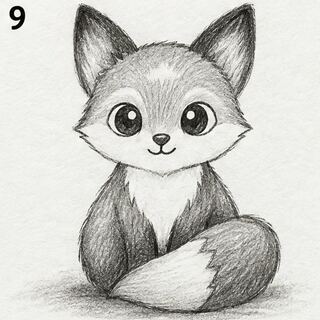 Raposa desenhado a lápis