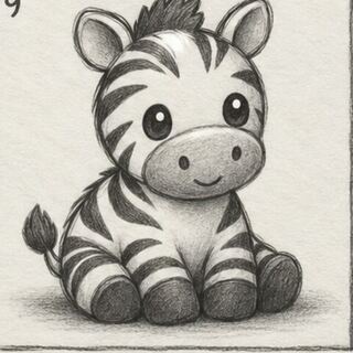 Zebra desenhado a lápis
