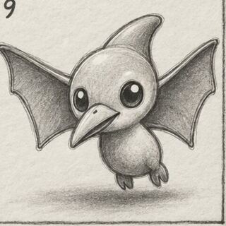 Pterodáctilo desenhado a lápis