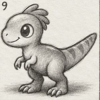 Velociraptor desenhado a lápis