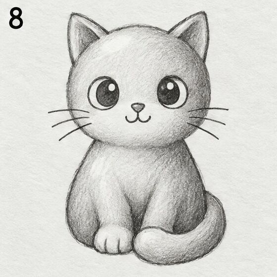 Gatinho com a sombra esfumada com o dedo